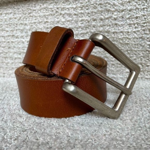 Other - Genuine Leather Brown Substantial Brushed Silver Men's Size 44" Waist Belt
